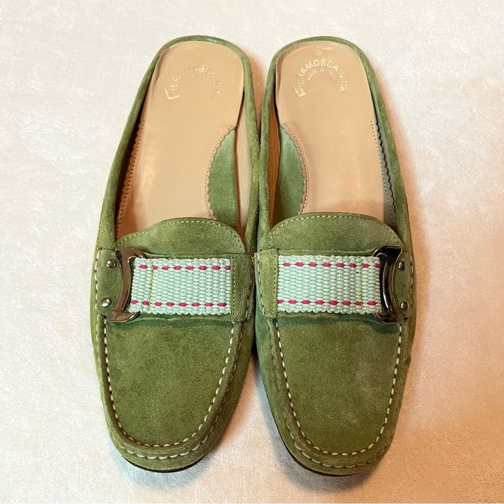 Fiermosca & Co. Made In Italy Suede Mule Slides Size 7.5
